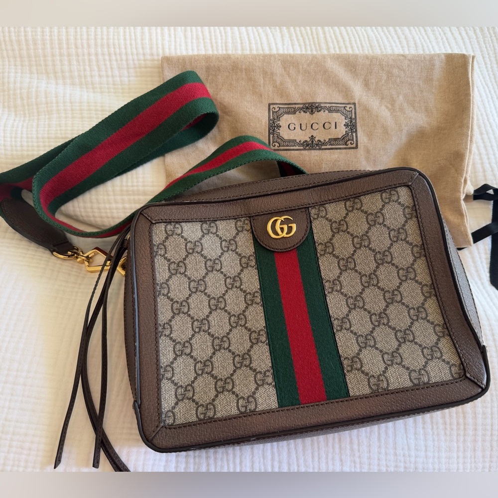 Gucci Ophidia Zip Around Camera Bag GG Canvas Small